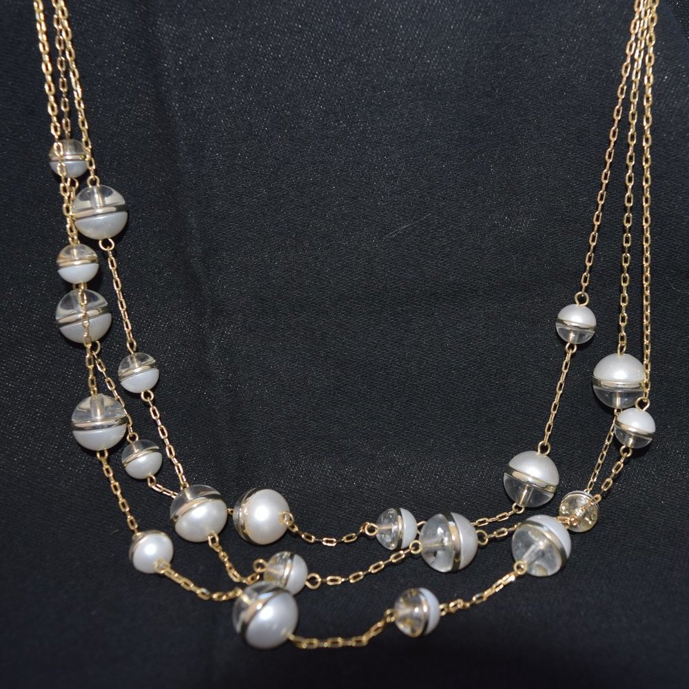 Triple Strand Beaded Necklace